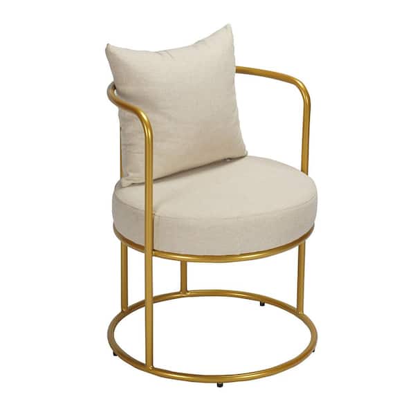 Homy Casa Living Room Beige Fabric Leisure Chair Arm Chair