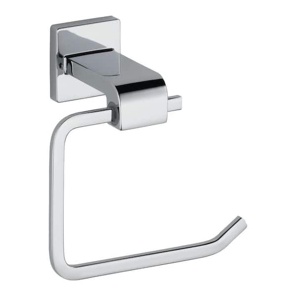 Delta Ara Wall Mount Open Square Toilet Paper Holder Bath Hardware Accessory in Polished Chrome