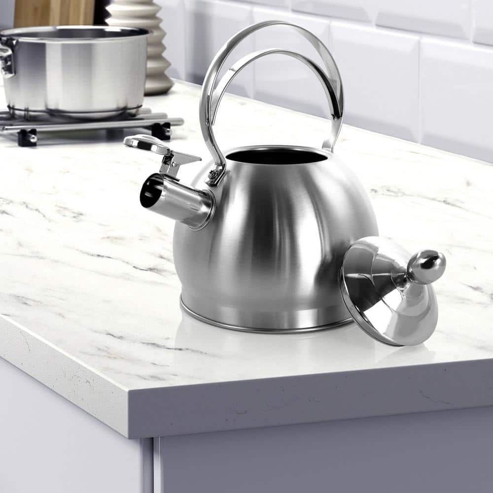 Brushed Silver 2.8L Stainless Steel Whistling Kettle