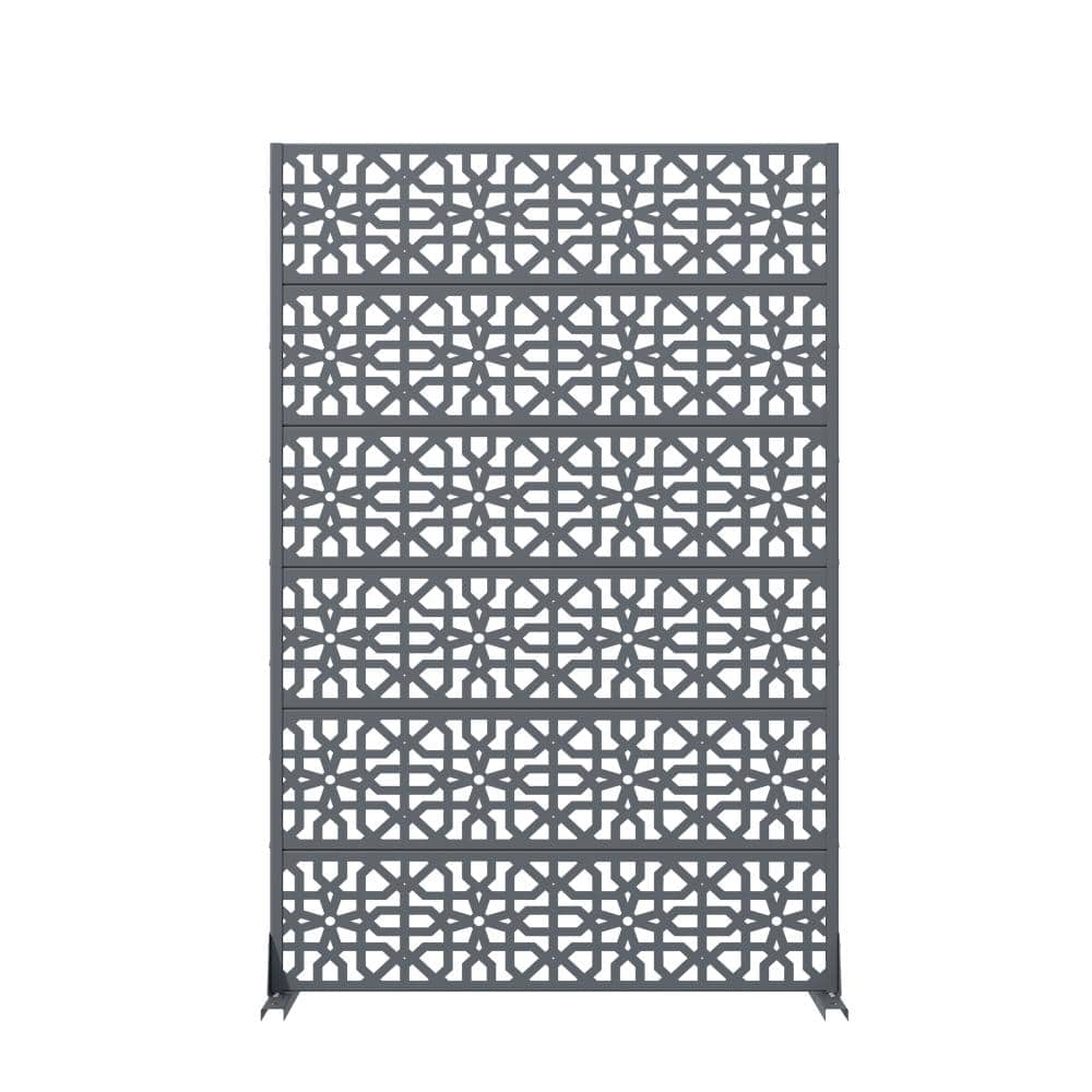 72 in. H x 47 in. W Outdoor Charcoal Galvanized Steel Decorative Garden Fence Privacy Screen price history on PriceWatchPro