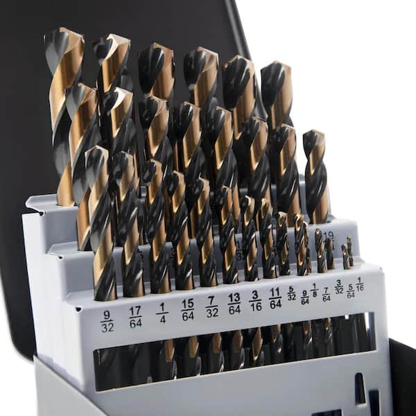 29-Piece HSS Black and Gold Drill Bit Set (1/16 in. - 1/2 in.) for Multi-Material Drilling