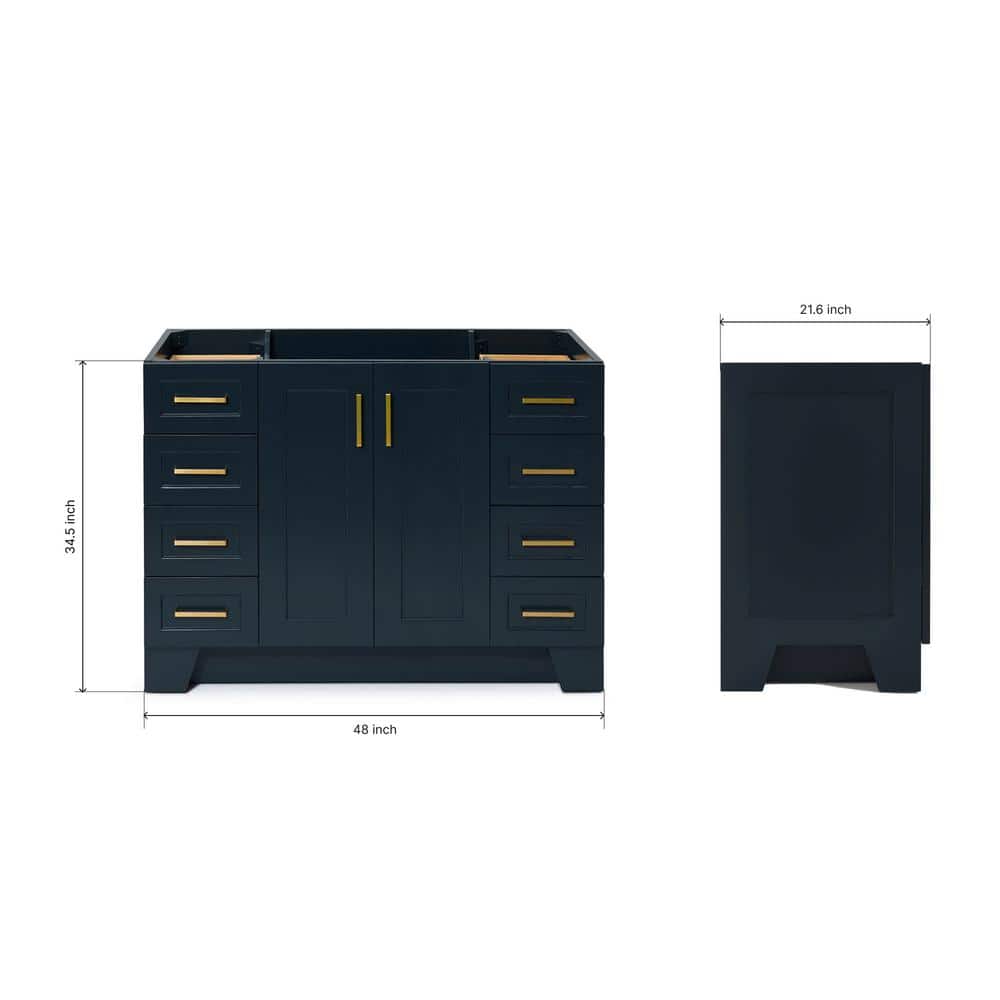 Midnight Blue 48'' Hardwood Single Bathroom Vanity Base