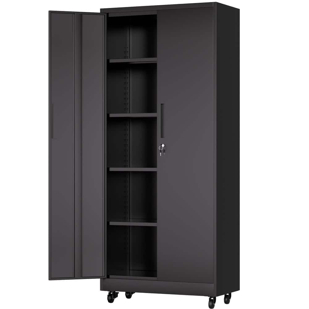 71 Inch Rolling Metal Storage Cabinet, Heavy Duty Lockable Garage Cabinet with 4 Adjustable 180LB Shelves price history on PriceWatchPro