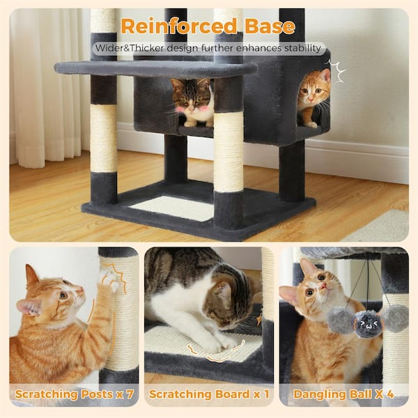 Foobrues Large Cat Tree 72 in. Cat Tower for Large Cats Cat Condo with Sisal Covered Scratching Posts and Pads