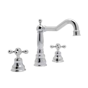 Arcana 8 in. Widespread Double-Handle Bathroom Faucet with Drain Kit Included in Polished Chrome