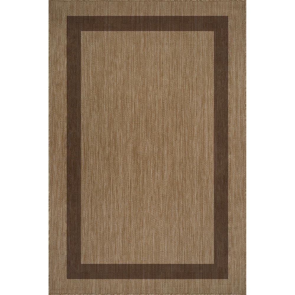 Sunshine Border Brown 10 ft. x 14 ft. Indoor Outdoor Area Rug