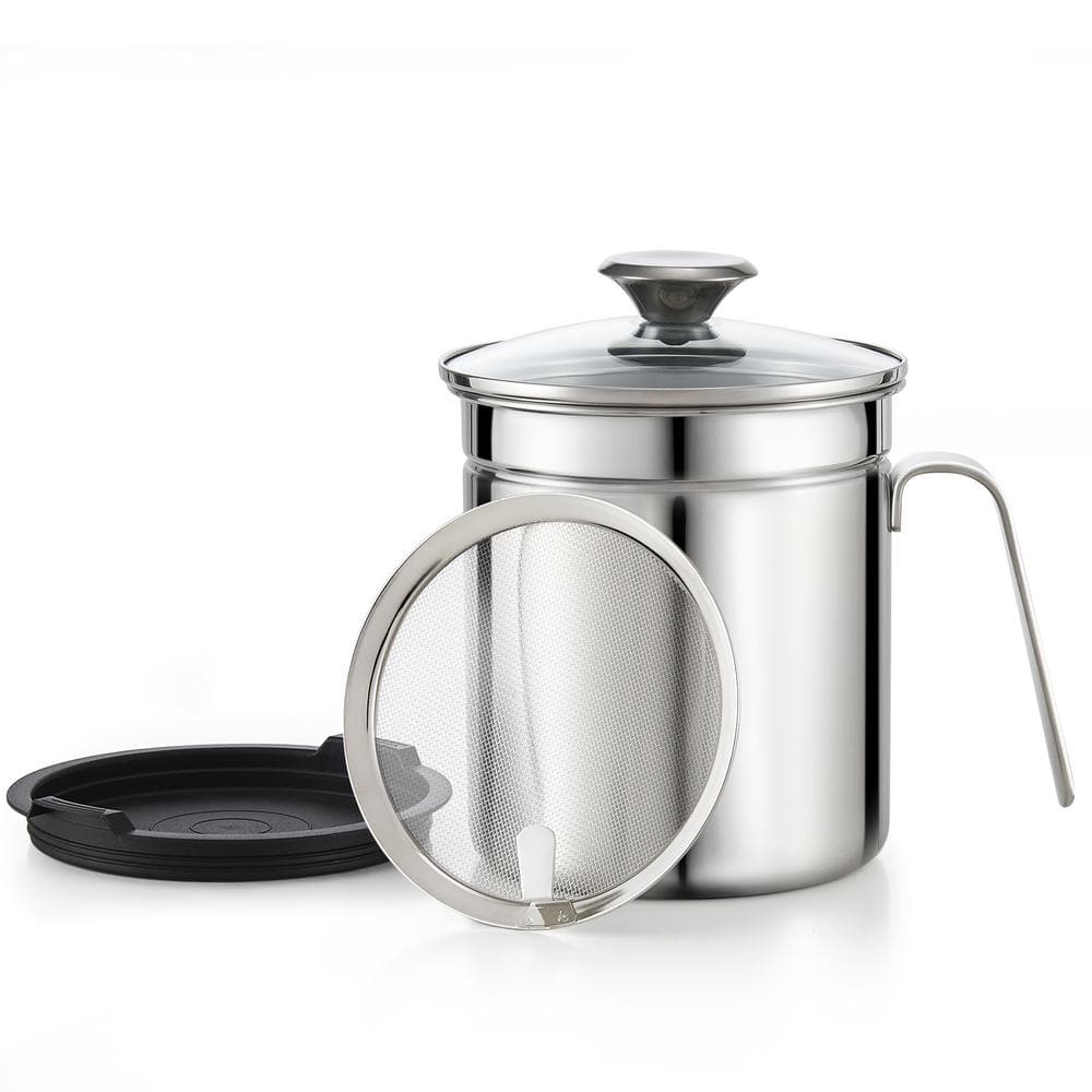 Cook N Home 3.5-Quart Speciality Oil Grease Storage Can with Strainer ...