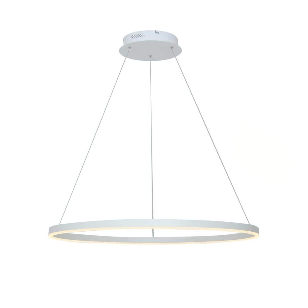 1-Light 39.4 in. Dimmable Integrated LED White Ring Chandelier for Living Room Lobby price history on PriceWatchPro