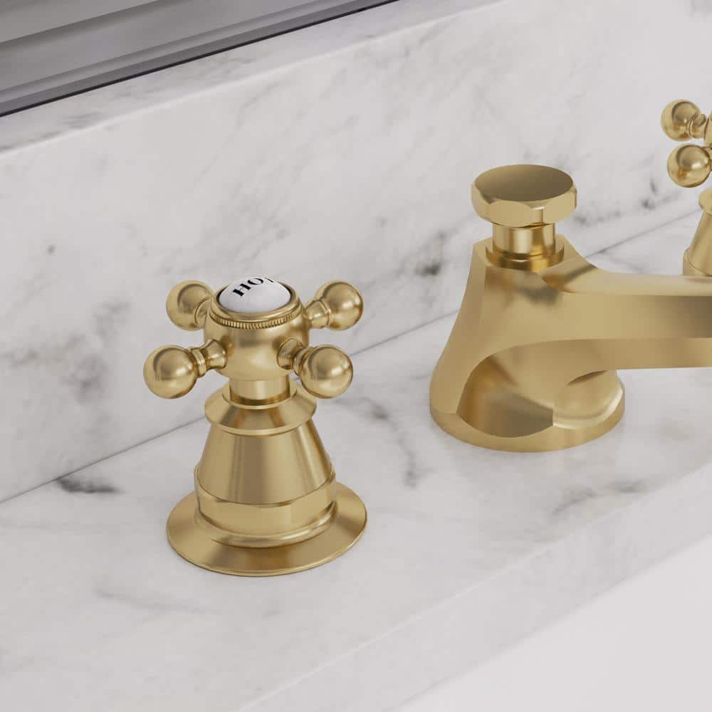 Satin Gold Brass Widespread 2-Handle Bathroom Faucet