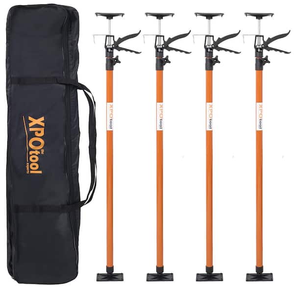 4-Pack Brown Steel Adjustable Support Pole Jack Post Hand Support System, Extends from 45 in. to 114 in. with Carrry Bag