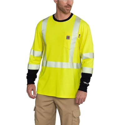 Men's Regular Large Brite Lime FR High Vis Force Long Sleeve T-Shirt