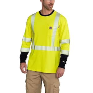 Men's Regular 4X-Large Brite Lime FR High Vis Force Long Sleeve T-Shirt