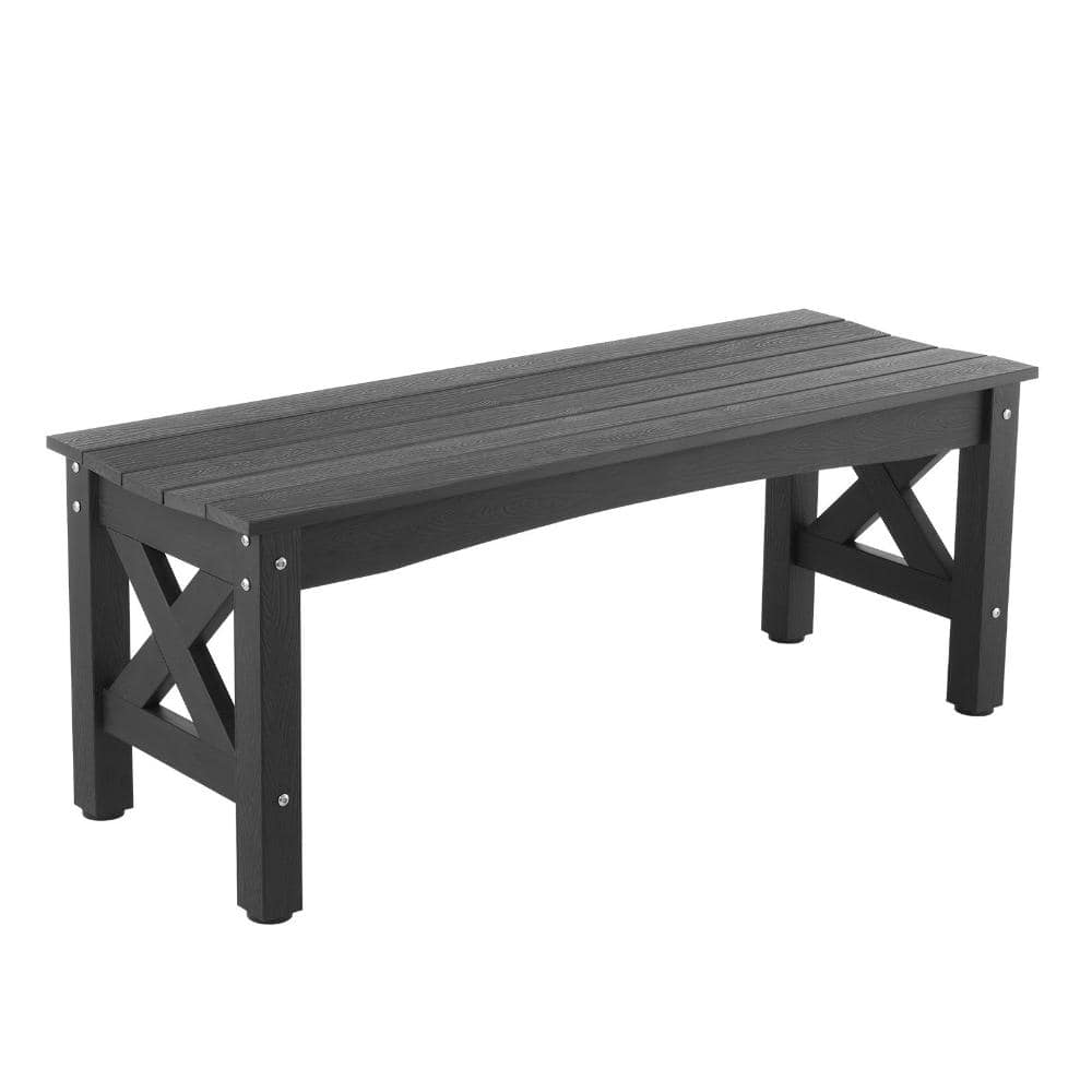 Outdoor Bench 44.5 in. Weatherproof Garden Park Bench, 600 lb. Capacity with Backrest for Patio, Porch, Yard, 2-Seat price history on PriceWatchPro