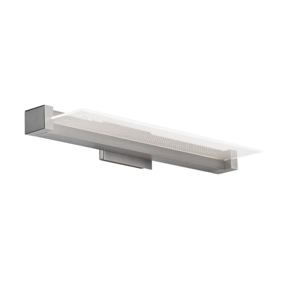 Spectre Brushed Nickel Slim LED Bath Bar with Frosted Acrylic Shade