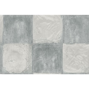 Corsica Tiles Metallic Silver and Grey Paper Strippable Roll (Covers 60.75 sq. ft.)