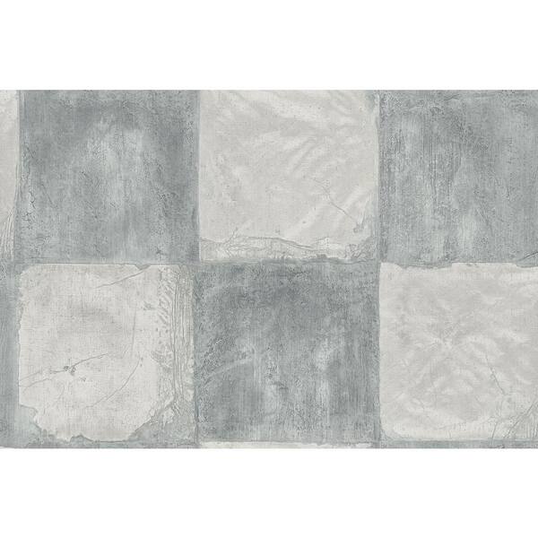Seabrook Designs Corsica Tiles Metallic Silver and Grey Paper Strippable Roll (Covers 60.75 sq. ft.)