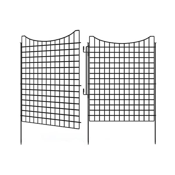 12 Panels 29 in. Tall Metal Garden Fence Outdoor Yard Barrier with Lock Decorative Wire Fencing for Flower Beds