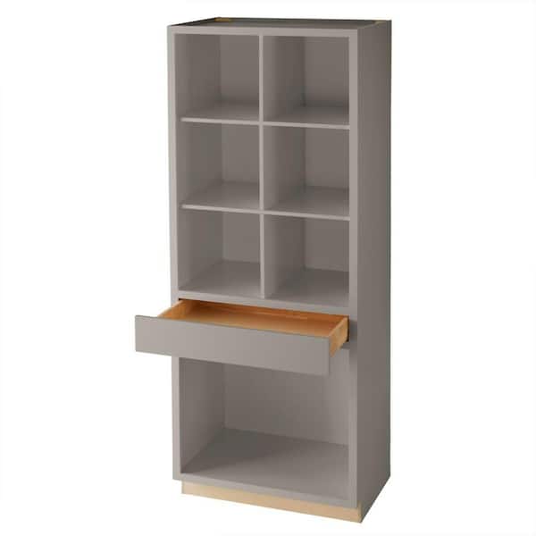 Hampton Bay Avondale 36 in. W x 24 in. D x 96 in. H Ready to Assemble Plywood Shaker Open Pantry Kitchen Cabinet in Dove Gray