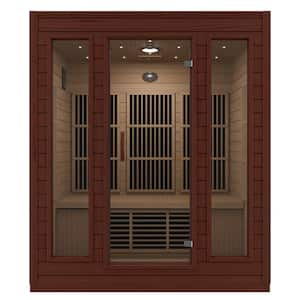 3-Person Indoor Hemlock Wood FAR Infrared Sauna with Low EMF Infrared Panel Heater, Touch Control Panel and Bluetooth