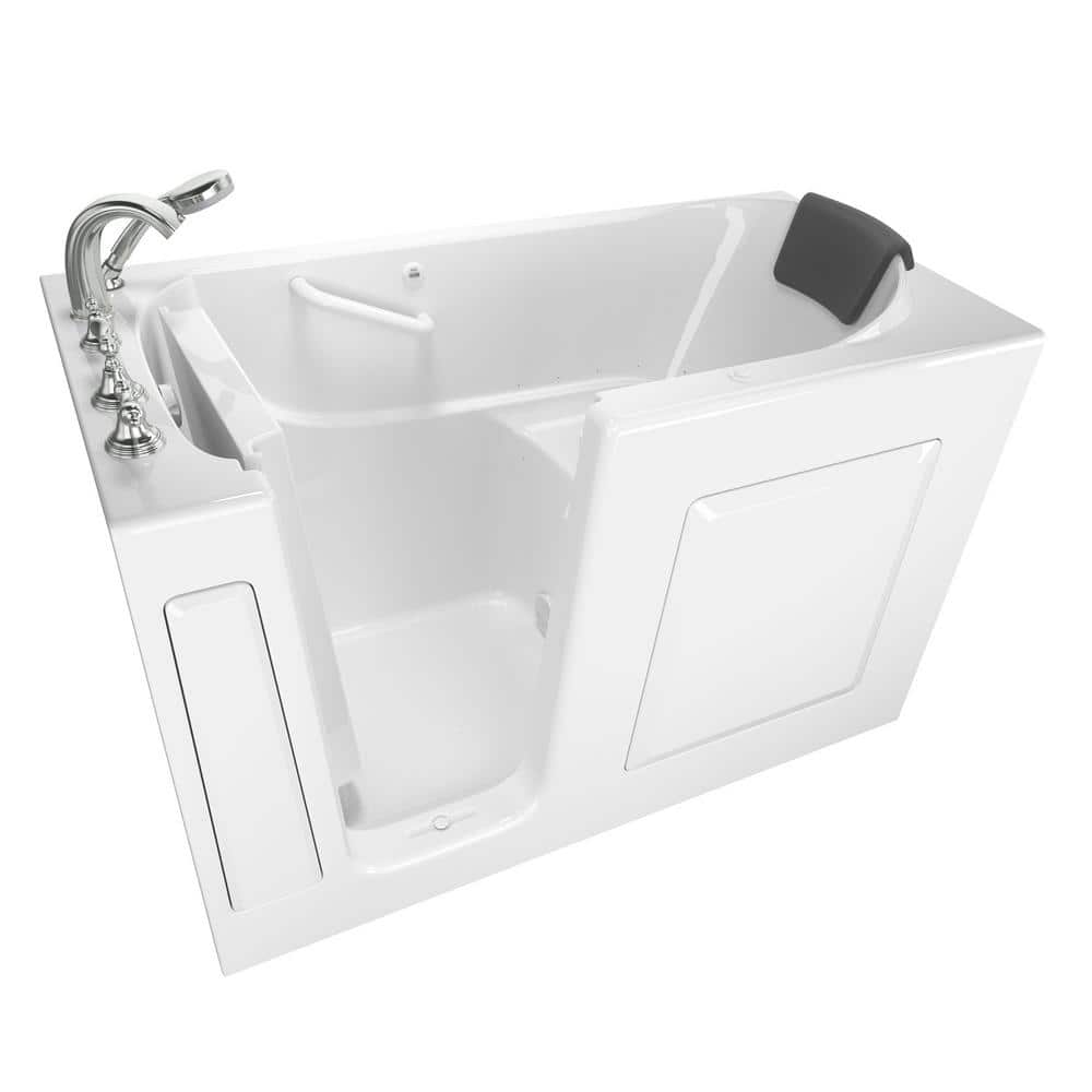 Gelcoat Premium Series 60 in. x 30 in. Left Hand Walk-In Air Bathtub in Whi