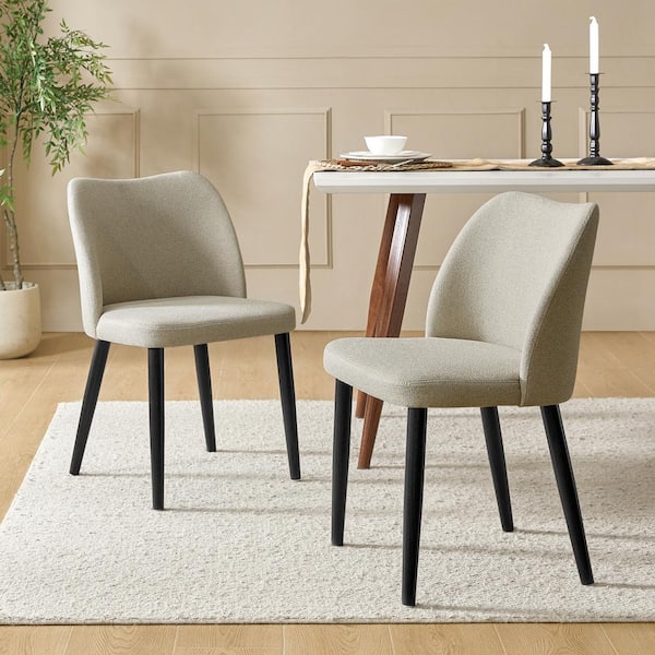 JAYDEN CREATION Eliseo Ivory Modern Dining Chair with Solid