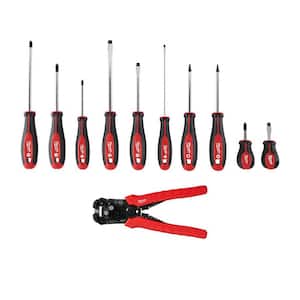 Combination Screwdriver Set with Self-Adjusting Wire Stripper and Cutter (11-Piece)
