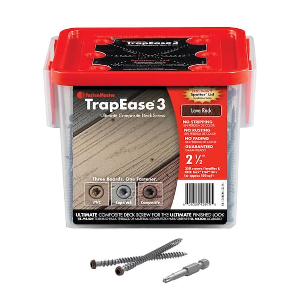 TrapEase3 350-Piece 2-1/2 in. Lava Rock Deck Screws