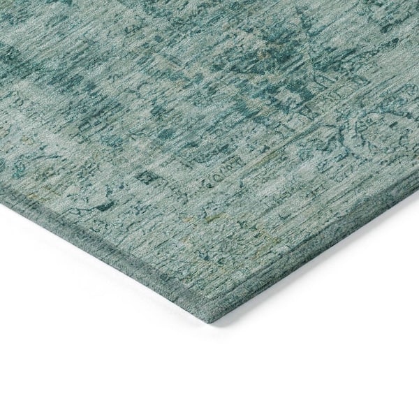 Chantille Machine Washable Indoor/Outdoor Abstract ACN1773 Teal 8 ft. x 10 ft. Area Rug