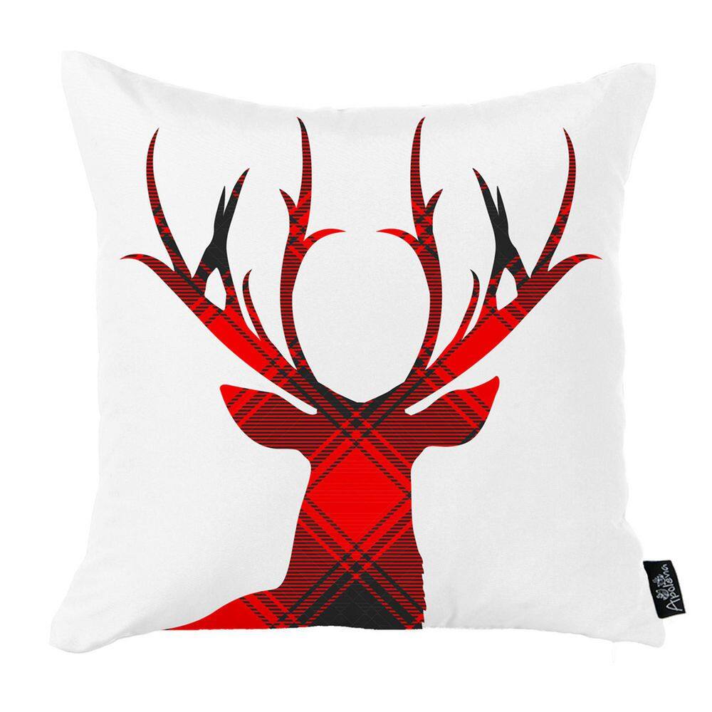 Christmas Red and White Plaid Decorative Throw Pillow Set
