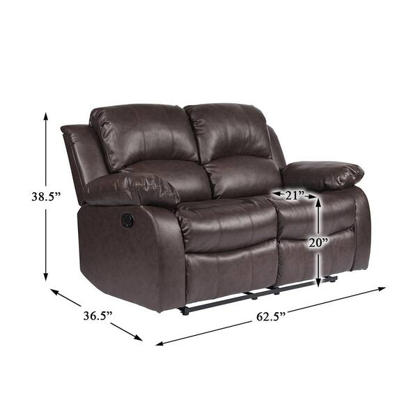 Lazzara Bianca 62.5 in. W Faux Leather Rectangle Double Manual