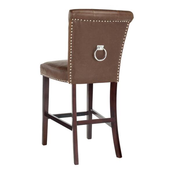 SAFAVIEH Taylor 44.5 in. Brown Wooden Bar Stool Set of 2