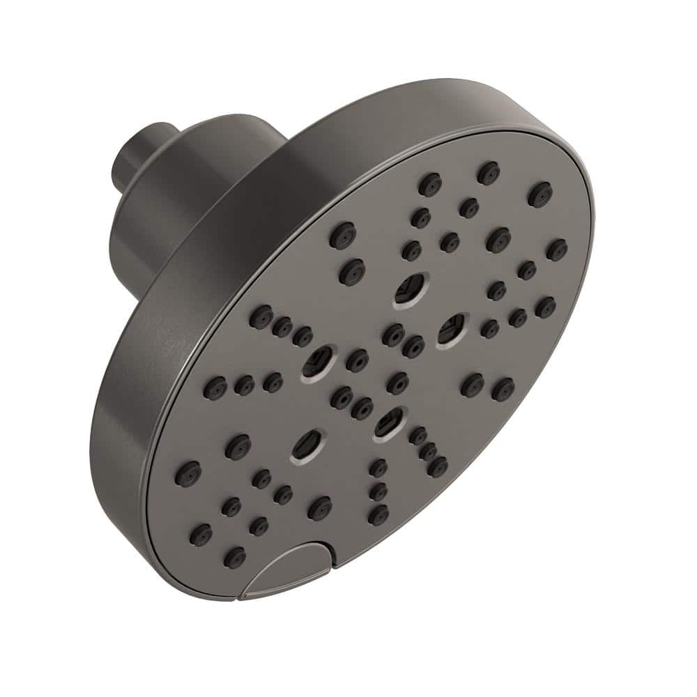 Pivotal 5-Spray Patterns 1.75 GPM 6 in. Wall Mount Fixed Shower Head with H2Okinetic in Lumicoat Black Stainless price history on PriceWatchPro