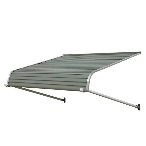 NuImage Awnings 7 ft. 1100 Series Door Canopy Aluminum Fixed Awning (15 in. H x 36 in. D) in Graystone