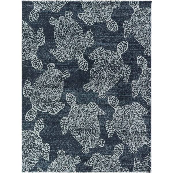 BALTA Folse Dark Blue 5 ft. 3 in. x 7 ft. Animal Print Area Rug 3094986