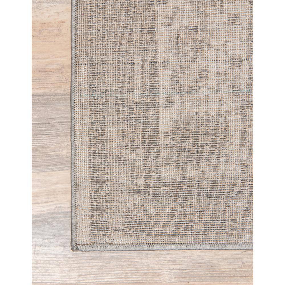 Reversible Easy-Care Gray Synthetic Rectangular Rug