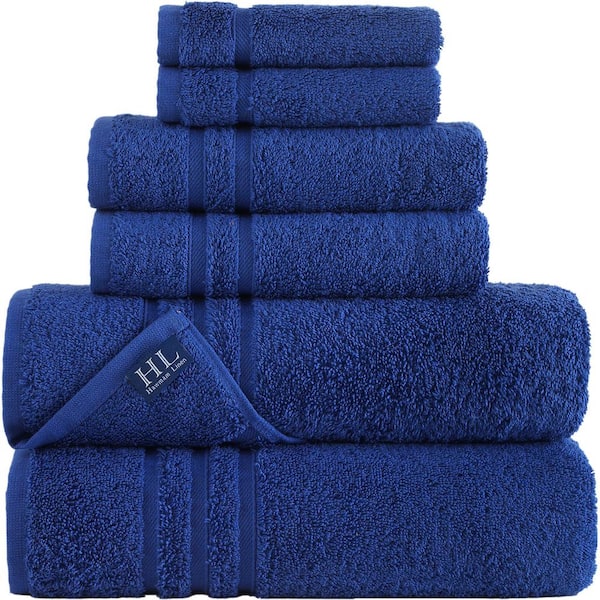 Hawmam Linen 6 Piece Navy Blue Turkish Cotton Bath Towel Set Sn560st06 The Home Depot 8184