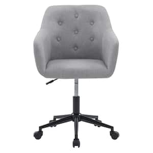 Marlowe Light Grey Fabric Upholstered Tufted Task Chair