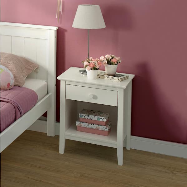 Alaterre Furniture Simplicity Nightstand, White