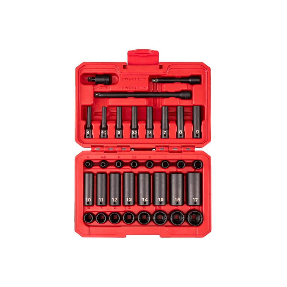 1/4 in. Drive 12-Point Impact Socket Set with Case, 35-Piece (4-17 mm) price history on PriceWatchPro