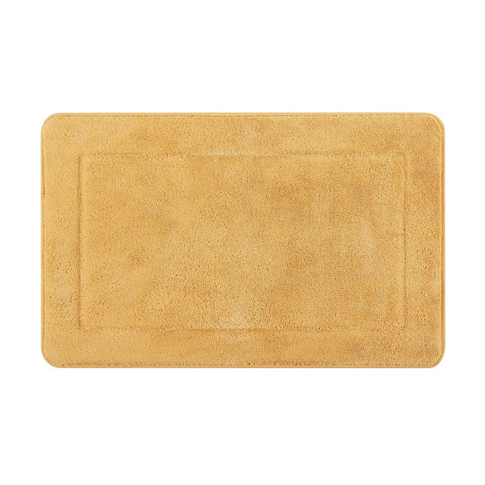 Terry Daffodil Yellow 17 in. x 24 in. Microfiber Memory Foam Bath Mat