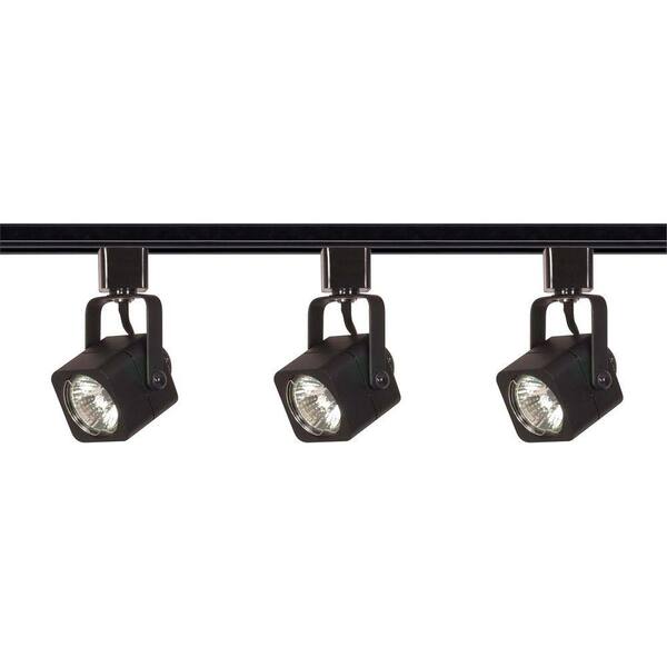 Glomar 3 Light Mr16 Black Square Track Lighting Kit Line Voltage Hd Tk346 The Home Depot