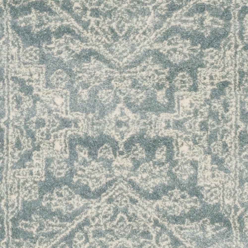 Slate and Ivory Medallion Synthetic Runner Rug, 2'6" x 16'