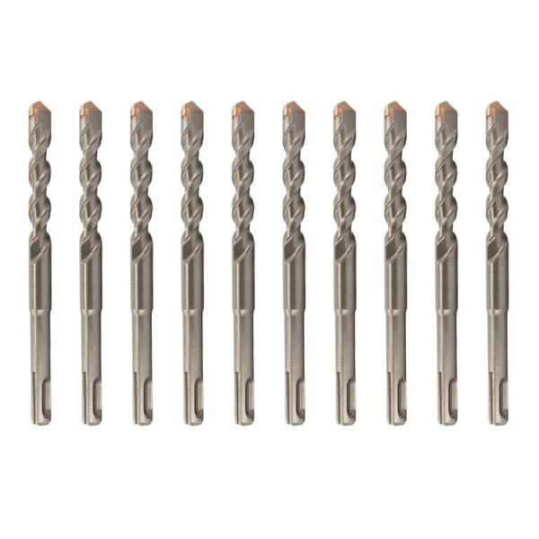 Drill America 1/2 in. x 6 in. SDS-Plus Carbide Tipped Masonry Hammer Drill Bit (10-Pieces)