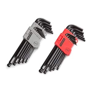 Inch/Metric Long Arm Ball End Hex Key Wrench Set (26-Piece)