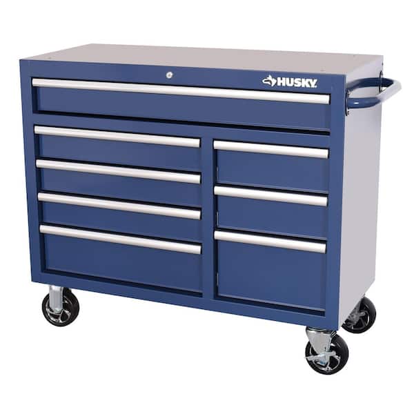 Husky Standard Duty 42 in. 8-Drawer Blue Rolling Tool Cabinet