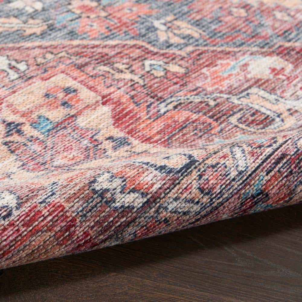Multicolor Floral Cotton Chenille Runner Rug, 2' x 6'