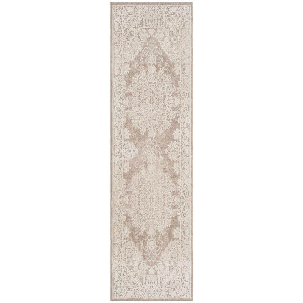 Elegant Gray Synthetic 2'3" x 6' Runner Rug