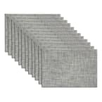 EveryTable 18 in. x 12 in. Gray and White Weave Polyester Placemat (Set of 12)