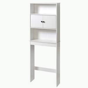 23 in. W x 7.38 in. D x 64.25 in. H White Bathroom over the Toilet Wall Cabinet