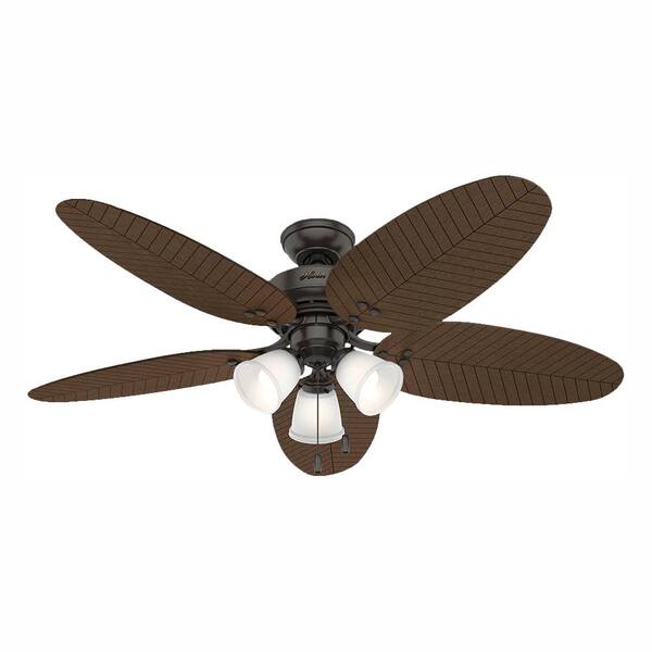 Hunter Lago Vista 54 in. LED Indoor/Outdoor Noble Bronze Ceiling Fan with Light Kit